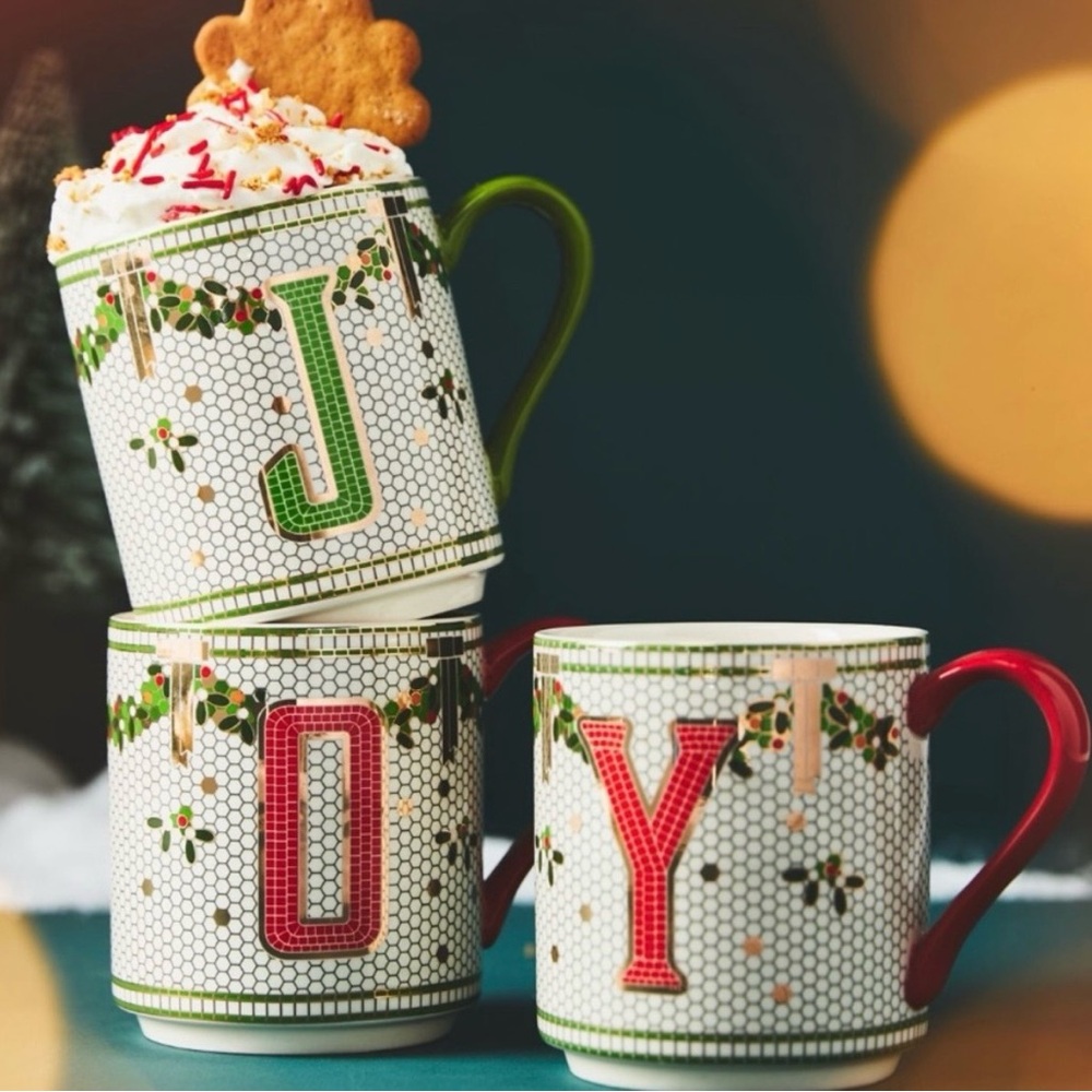Anthropologie “K” Red and Green Holiday Mug - Picture 2 of 6